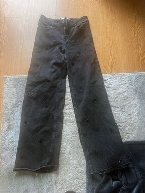 abercrombie kids Girls' High-Rise Wide-Leg Embellished Jean